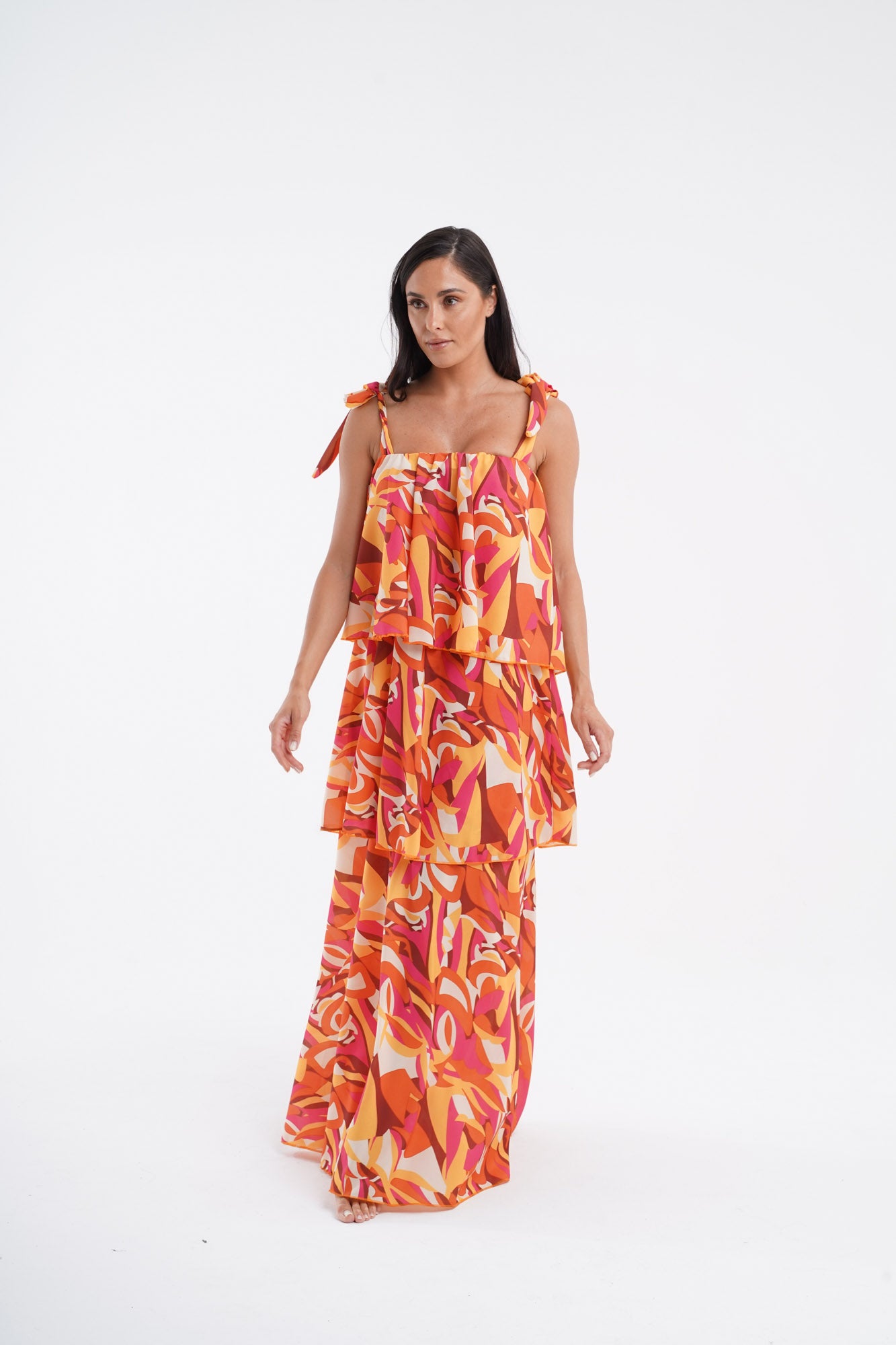 Basilia patterned swimsuit cover-up