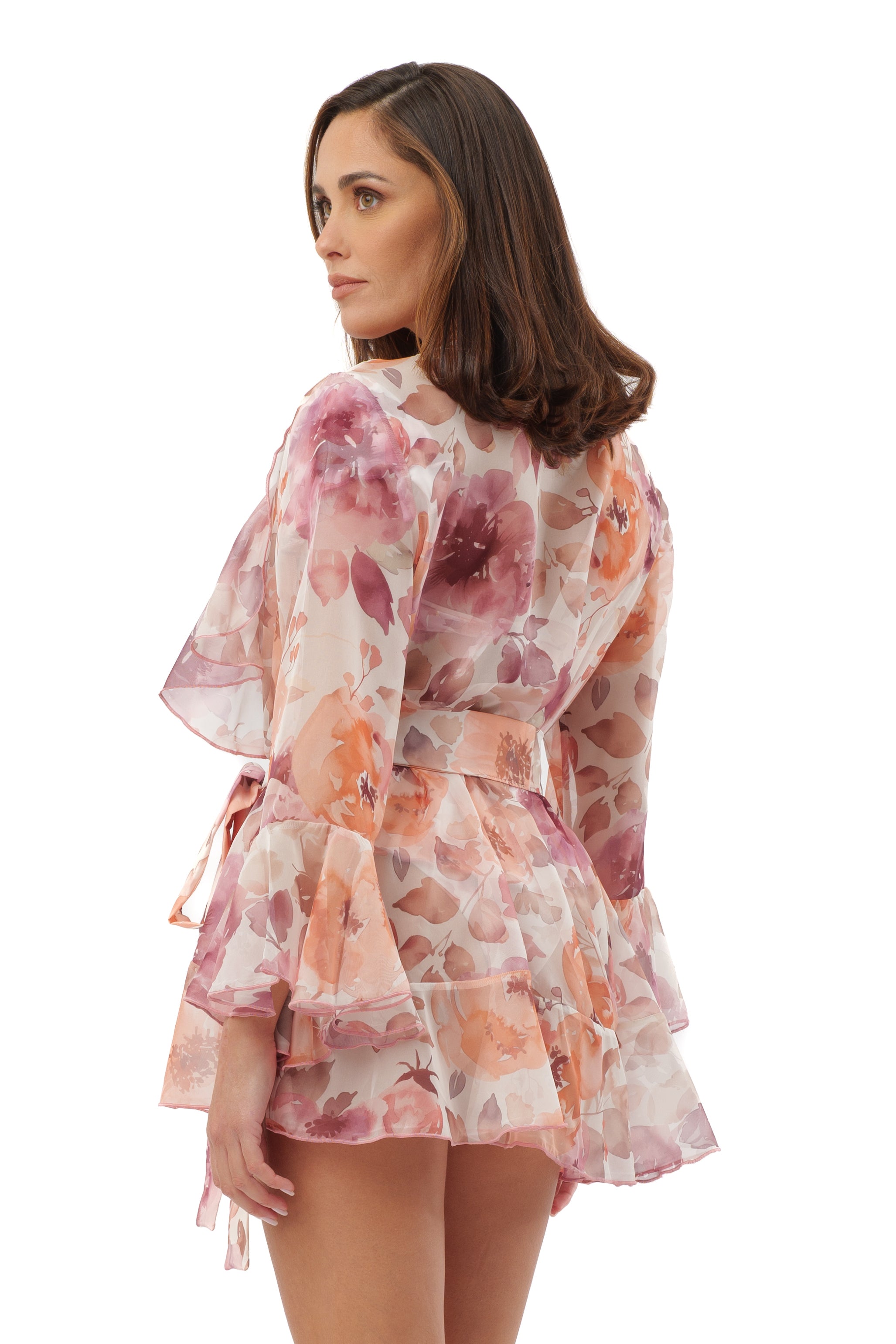 Copricostume Jamine corto Pink flowers