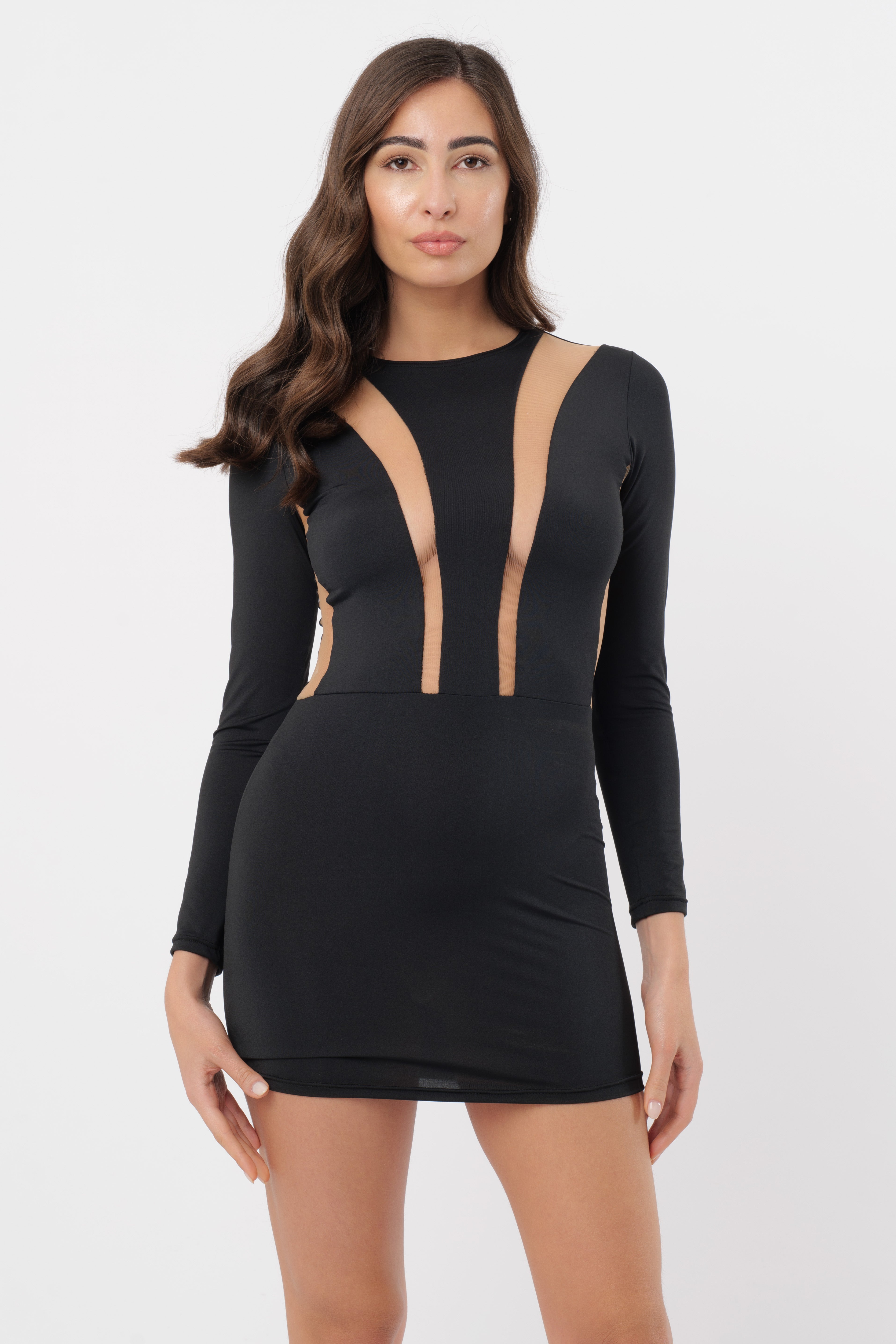 Abito Mildred microfibra e tulle