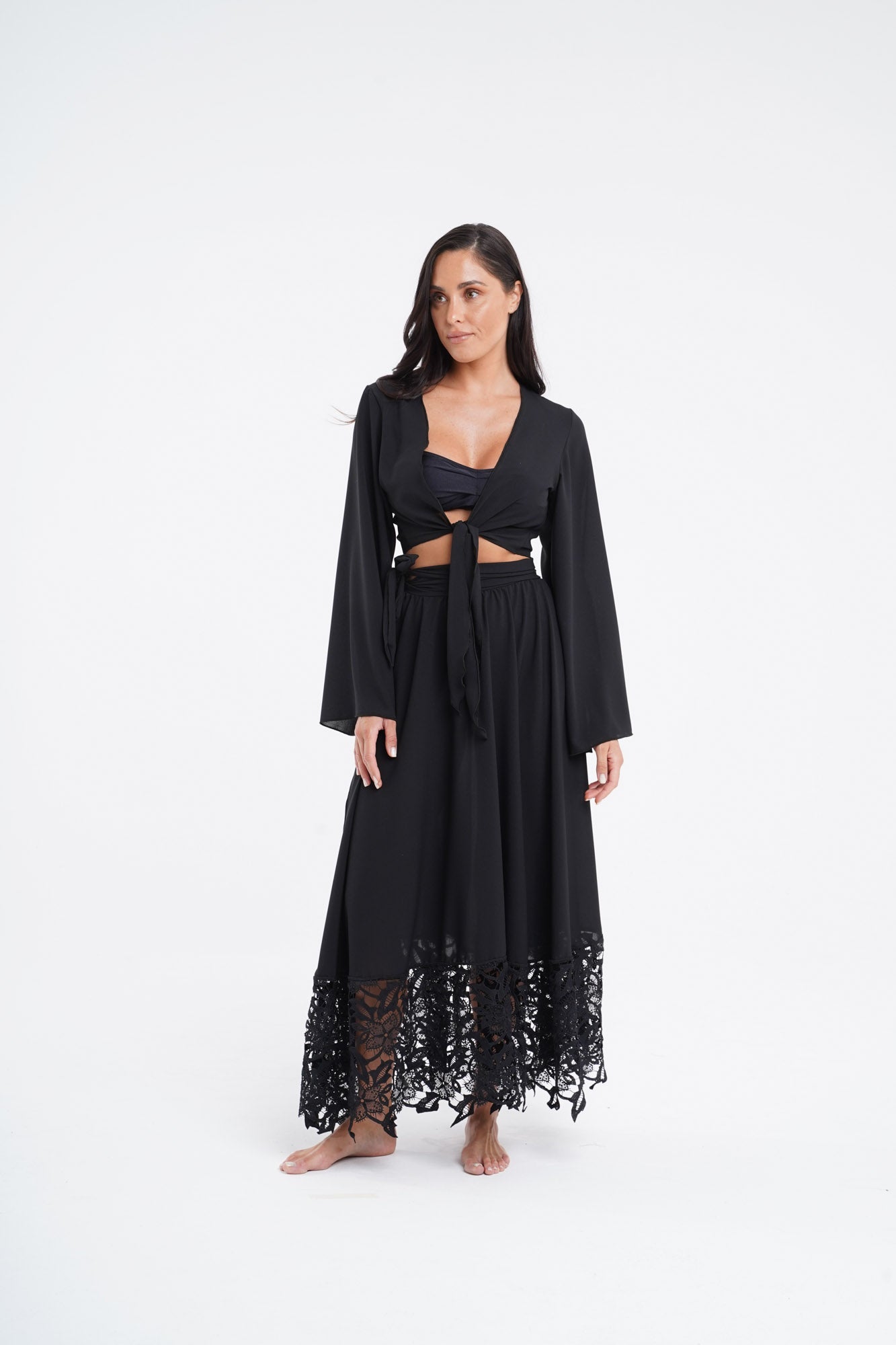 Maribel macramé lace cover-up