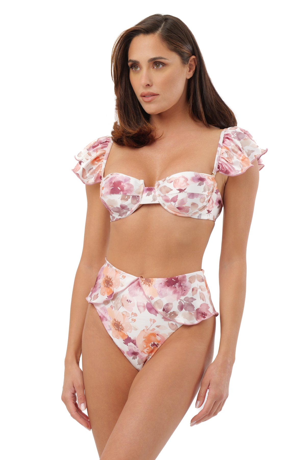 Costume Bikini Talia Pink flowers