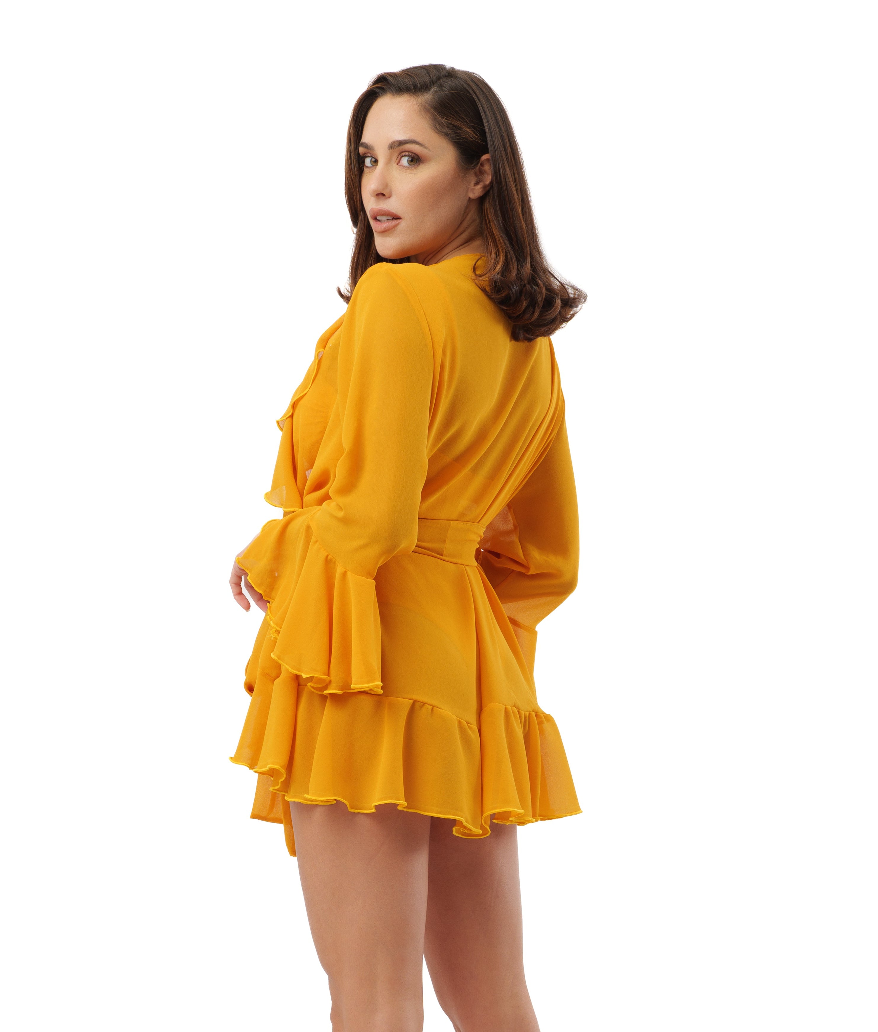 Jasmine short cover-up Red flowers