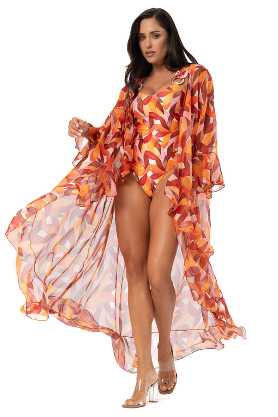 Copricostume Jamine chiffon tropicana