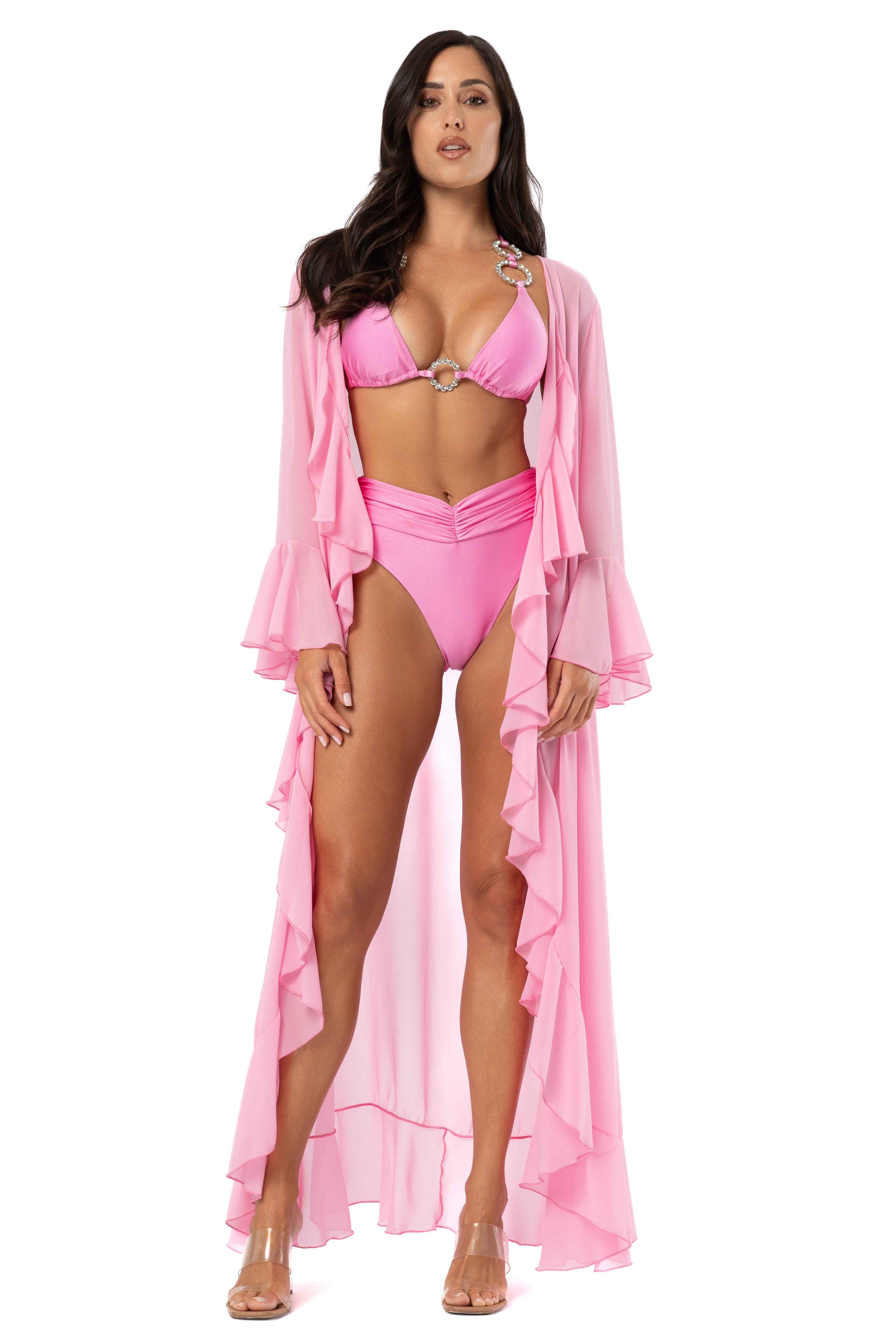 Jamine chiffon beach cover-up