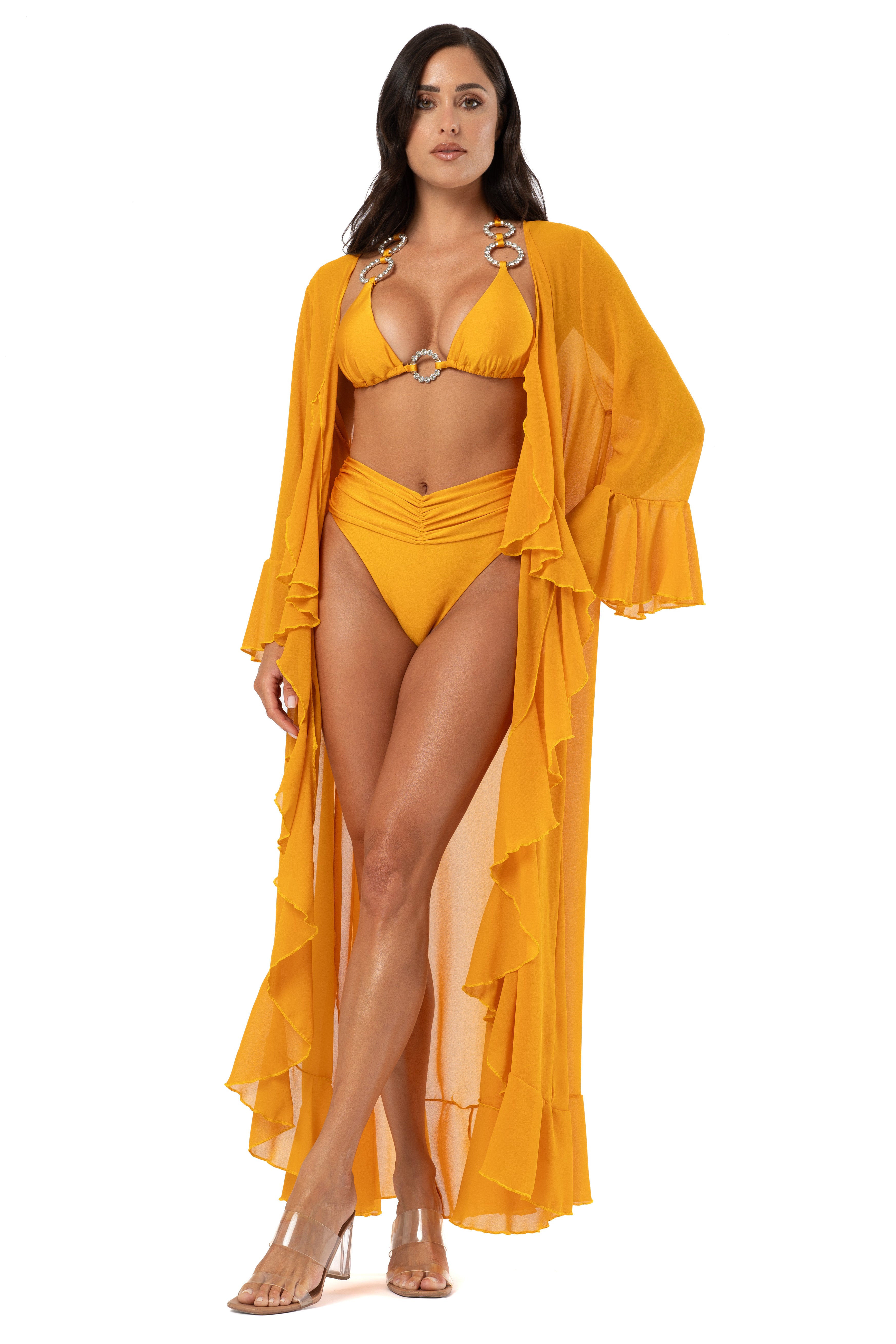 Jamine chiffon beach cover-up