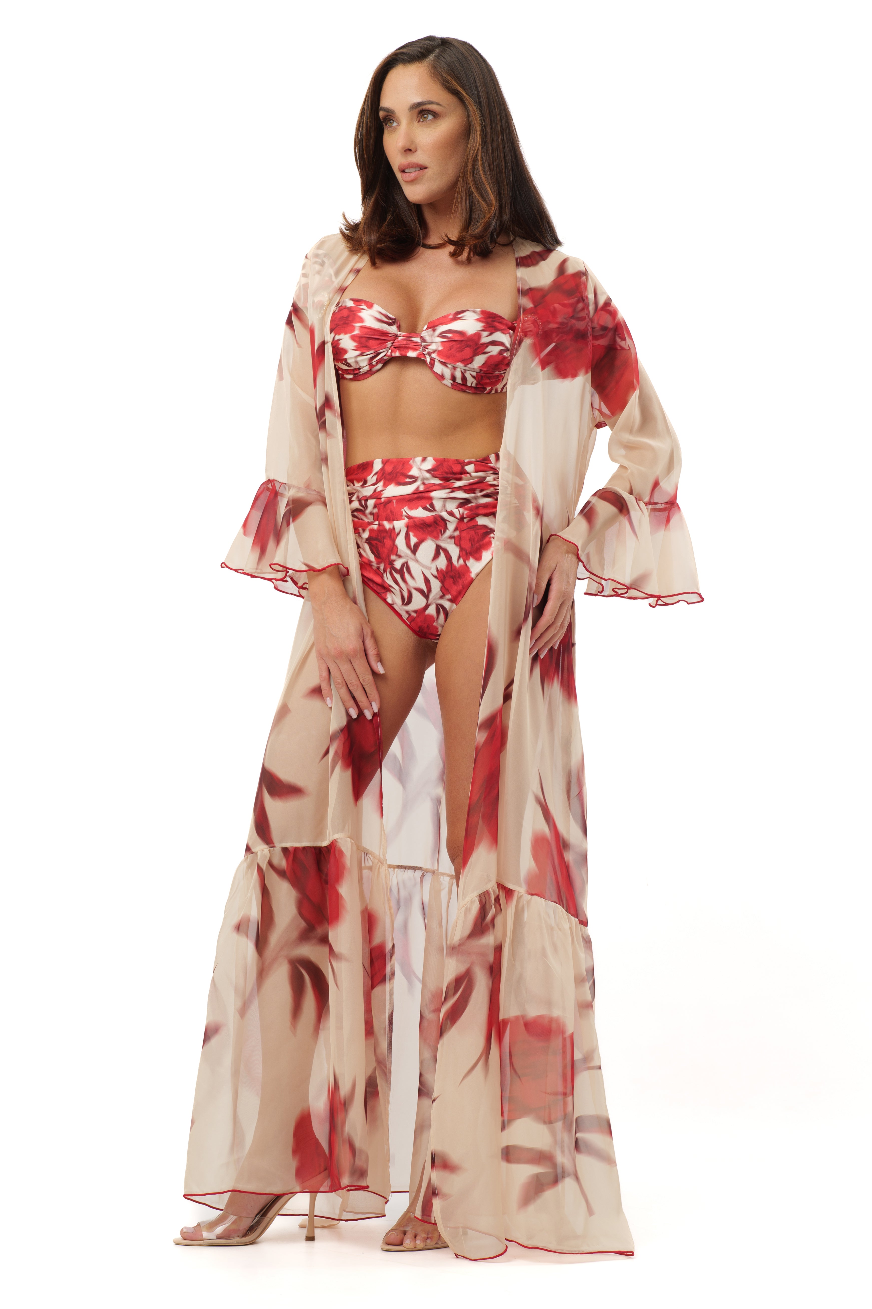 Copricostume Jolie Red flowers