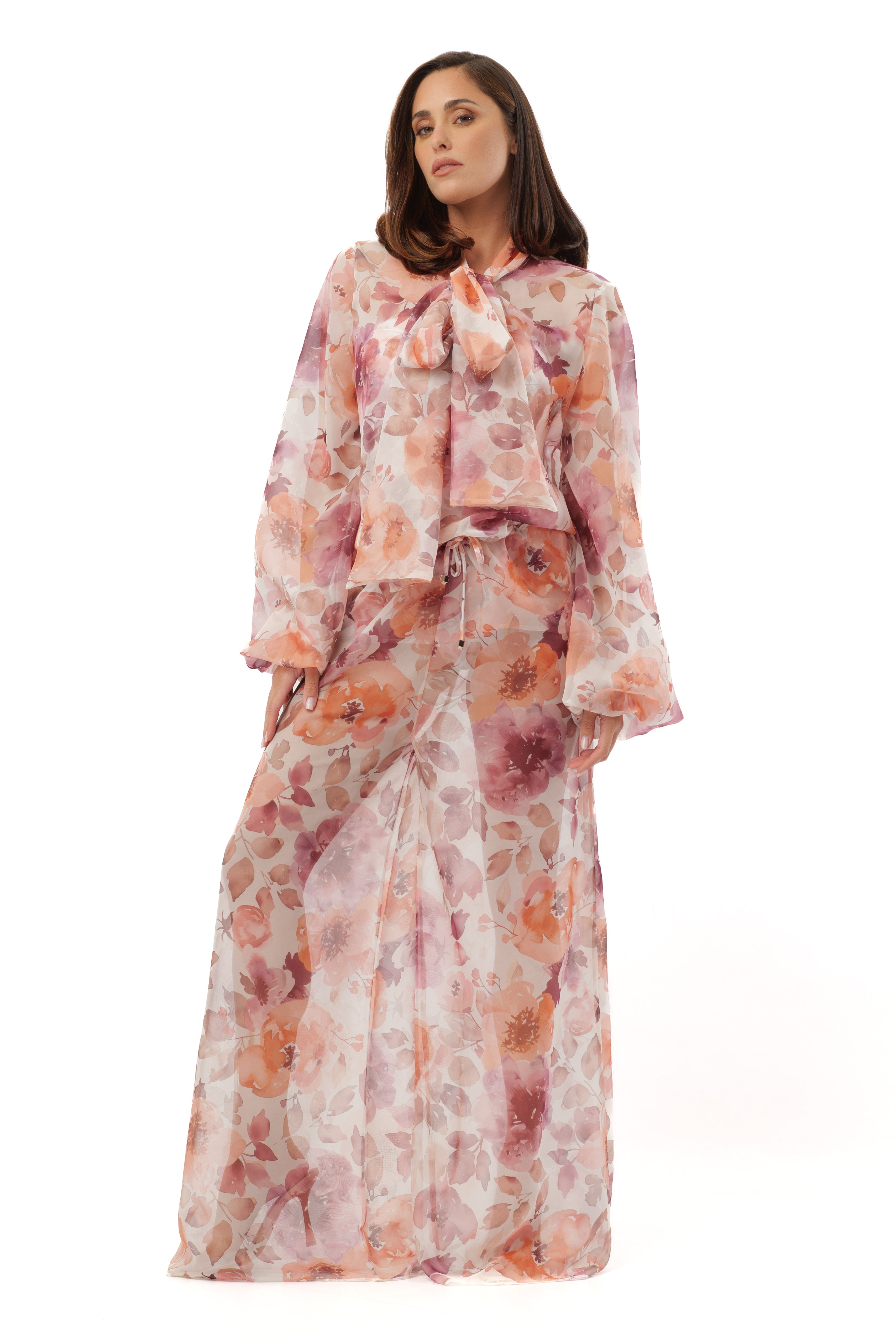 Camicia Mireia Pink flowers