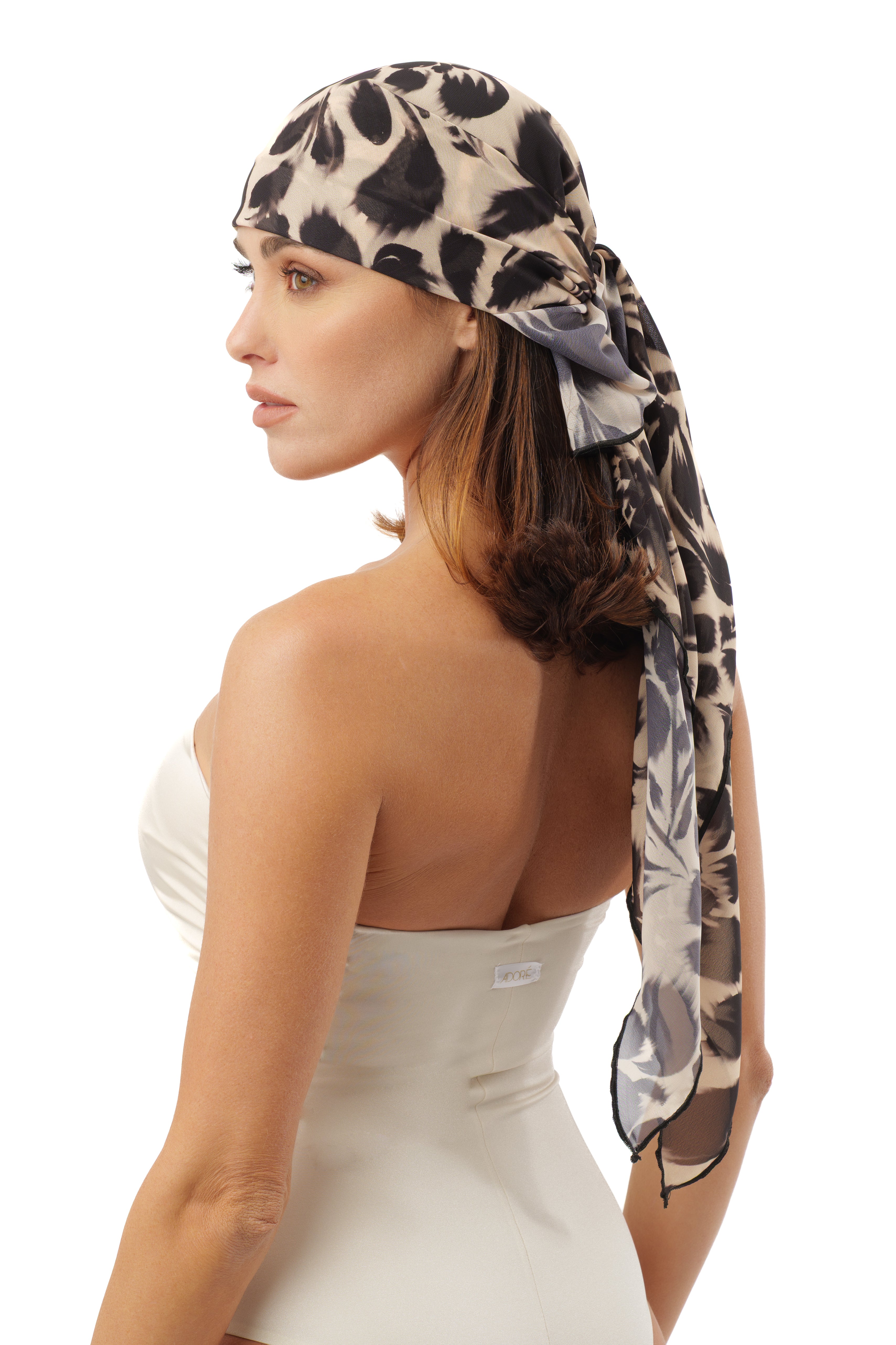 Foulard Black flowers