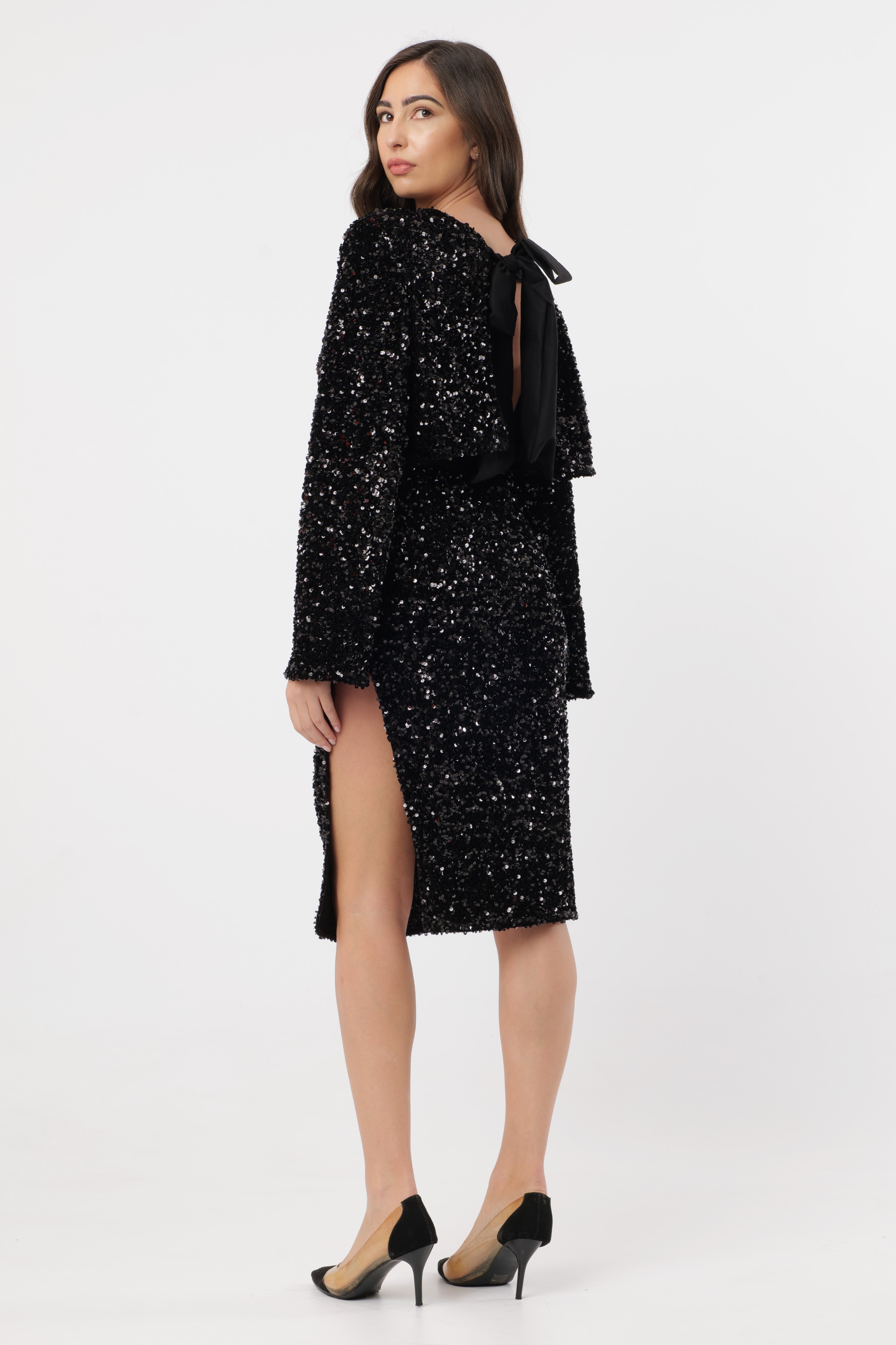 Cord-set Giacca e Gonna Josie Paillettes con Fiocco